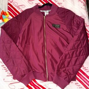 PINK Victoria's Secret Maroon Bomber Jacket